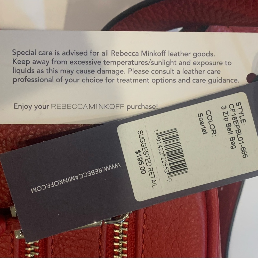 Red Leather Rebecca Minkoff never used belt bag - Picture 2 of 4